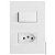 CJ INTERRUPTOR PARALELO + TOMADA 10A 4X2 - RECTA BRANCO FOSCO - Imagem 1