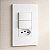 CJ INTERRUPTOR DUPLO SIMPLES + TOMADA 10A 4X2 - RECTA BRANCO SATIN FOSCO - Imagem 1