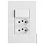 CJ INTERRUPTOR SIMPLES + TOMADA DUPLA 10A 4X2 - RECTA BRANCO FOSCO - Imagem 1