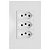 CJ TOMADA TRIPLA 10A 4X2 - RECTA BRANCO SATIN FOSCO - Imagem 1