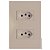 CJ TOMADA DUPLA 10A 4X2 - RECTA AREIA SATIN FOSCO - Imagem 1