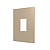 PLACA P/ 1 MODULO VERTICAL COM SUPORTE 4X2 - RECTA AREIA SATIN FOSCO - Imagem 1