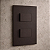 CJ INTERRUPTOR DUPLO SIMPLES 4X2 - RECTA CHOCOLATE SATIN FOSCO - Imagem 1