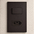 CJ INTERRUPTOR SIMPLES + TOMADA 20A 4X2 RECTA CHOCOLATE SATIN FOSCO - Imagem 1