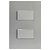 CJ INTERRUPTOR DUPLO ( 1 SIMPLES + 1 PARALELO) 4X2 -  RECTA PRATA FOSCO - Imagem 1
