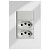 CJ INTERRUPTOR SIMPLES + TOMADA DUPLA 10A 4X2 RECTA ESPELHADA GLOSS - Imagem 1