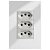 CJ TOMADA TRIPLA 10A 4X2 - RECTA ESPELHADA PRATA GLOSS - Imagem 1