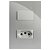 CJ INT. SIMPLES + TOMADA 10A 4X2 - RECTA PRATA GLOSS - Imagem 1