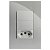 CJ INT. DUPLO SIMPLES + TOMADA 20A 4X2 - RECTA PRATA GLOSS - Imagem 1