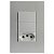 CJ DUPLO PARALELO + TOMADA 20A 4X2 - RECTA PRATA SATIN FOSCO - Imagem 1