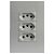 CJ TOMADA TRIPLA 20A 4X2 - RECTA PRATA SATIN FOSCO - Imagem 1