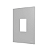 PLACA P/ 1 MOD.VERTICAL COM SUPORTE 4X2 - RECTA PRATA SATIN FOSCO - Imagem 1