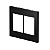 PLACA P/ 6 MODULOS COM SUPORTE 4X4 - RECTA BLACK SATIN FOSCO - Imagem 1