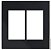 PLACA P/ 6 MODULOS COM SUPORTE 4X4 -  RECTA BLACK SATIN FOSCO - Imagem 1