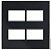 PLACA P/ 4 MODULOS SEPARADOS COM SUPORTE 4X4  RECTA BLACK SATIN - Imagem 1