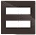 PLACA P/ 4 MODULOS COM SUPORTE 4X4 - RECTA CHOCOLATE GLOSS - Imagem 1