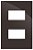 PLACA P/ 2 MODULOS SEPARADOS COM SUPORTE 4X2 - RECTA CHOCOLATE GLOS - Imagem 1