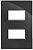 PLACA P/ 2 MODULOS SEPARADOS COM SUPORTE 4X2 - RECTA GRAFITE GLOSS - Imagem 1