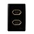 CJ TOMADA DUPLA 10A 4X2 - NOVARA PRETO BRILHANTE GOLD - Imagem 1