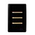 CJ INTERRUPTOR TRIPLO SIMPLES 4X2 - NOVARA PRETO BRILHANTE GOLD - Imagem 1