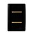 CJ INTERRUPTOR DUPLO SIMPLES 4X2 - NOVARA PRETO BRILHANTE GOLD - Imagem 1