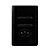 CJ INTERRUPTOR DUPLO SIMPLES + TOMADA 10A 4X2 - NOVARA PRETO BRILHANTE TOTAL - Imagem 1