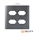 PLACA P/ 4 TOMADAS HORIZONTAL C/ SUPORTE 4X4 - NOVARA PRETO GRAFITE - Imagem 1