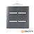 PLACA P/ 4 INTERRUPTORES HORIZONTAL C/ SUPORTE 4X4 - NOVARA PRETO GRAFITE - Imagem 1