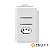 CJ INTERRUPTOR DUPLO SIMPLES + TOMADA 20A 4X2 - NOVARA BRANCO CROMADO - Imagem 1