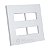 PLACA P/ 4 MODULOS SEM SUPORTE 4X4 - ENERBRAS DUBAI BRANCO - Imagem 1