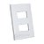 PLACA P/ 2 MODULOS SEPARADOS 4X2 - ENERBRAS DUBAI BRANCO - Imagem 1