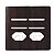 PLACA P/ 4 TECLAS + 2 TOMADAS COM SUPORTE 4X4 -NOVARA TABACO - Imagem 1