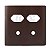 PLACA P/ 2 TOMADA + 2 FUROS COM SUPORTE 4X4-NOVARA MARROM .F - Imagem 1