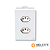 CJ TOMADA DUPLA 10A COM SUPORTE 4X2 - NOVARA GLASS BRANCO / OURO ROSE - Imagem 1