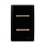 CJ INTERRUPTOR DUPLO SIMPLES 4X2 - NOVARA PRETO BRILHANTE OURO ROSE - Imagem 1