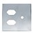 PLACA P/ 2 TOMADAS + FURO C/SUPORTE 4X4 -NOVARA GLASS ESPELHADA - Imagem 1