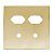 PLACA P/ 2 TOMADAS + 2 FURO C/ SUPORTE 4X4-NOVARA GLASS DOURADO - Imagem 1