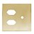 PLACA P/ 2 TOMADAS + FURO COM SUPORTE 4X4 - NOVARA GLASS DOURADO - Imagem 1