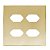 PLACA P/ 4 TOMADAS COM SUPORTE 4X4 - DICOMPEL NOVARA GLASS DOURADO - Imagem 1