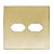 PLACA P/ 2 TOMADAS HORIZONTAL C/SUPORTE 4X4 - NOVARA GLASS DOURADO - Imagem 1