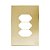 PLACA P/ 3 TOMADAS COM SUPORTE 4X2 - NOVARA GLASS DOURADO - Imagem 1