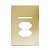 PLACA P/ 1 INTERRUPTOR + TOMADA DUPLA C/ SUPORTE 4X2 - NOVARA GLASS DOURADO - Imagem 1