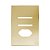 PLACA P/ 2 INTERRUPTORES + TOMADA COM SUPORTE 4X2 - NOVARA GLASS DOURADO - Imagem 1