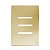 PLACA P/ 3 INTERRUPTORES HORIZONTAL COM SUPORTE 4X2 - NOVARA GLASS DOURADO - Imagem 1