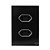 CJ TOMADA DUPLA 20A 4X2 -  NOVARA GLASS PRETO  BRILHANTE CROMADO - Imagem 1