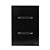 CJ INTERRUPTOR DUPLO PARALELO 4X2 - NOVARA GLASS PRETO BRILHANTE CROMADO - Imagem 1