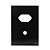 PLACA P/ 1 TOMADA + FURO C/ SUPORTE 4X2 - NOVARA GLASS PRETO BRILHANTE - Imagem 1
