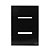 PLACA P/ 2 INTERRUPTORES COM SUPORTE 4X2- NOVARA GLASS PRETO BRILHANTE - Imagem 1
