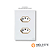 CJ TOMADA DUPLA 10A COM SUPORTE 4X2 - NOVARA GLASS BRANCO GOLD - Imagem 1
