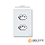 CJ TOMADA DUPLA 10A 4X2 - NOVARA GLASS BRANCO CROMADO - Imagem 1